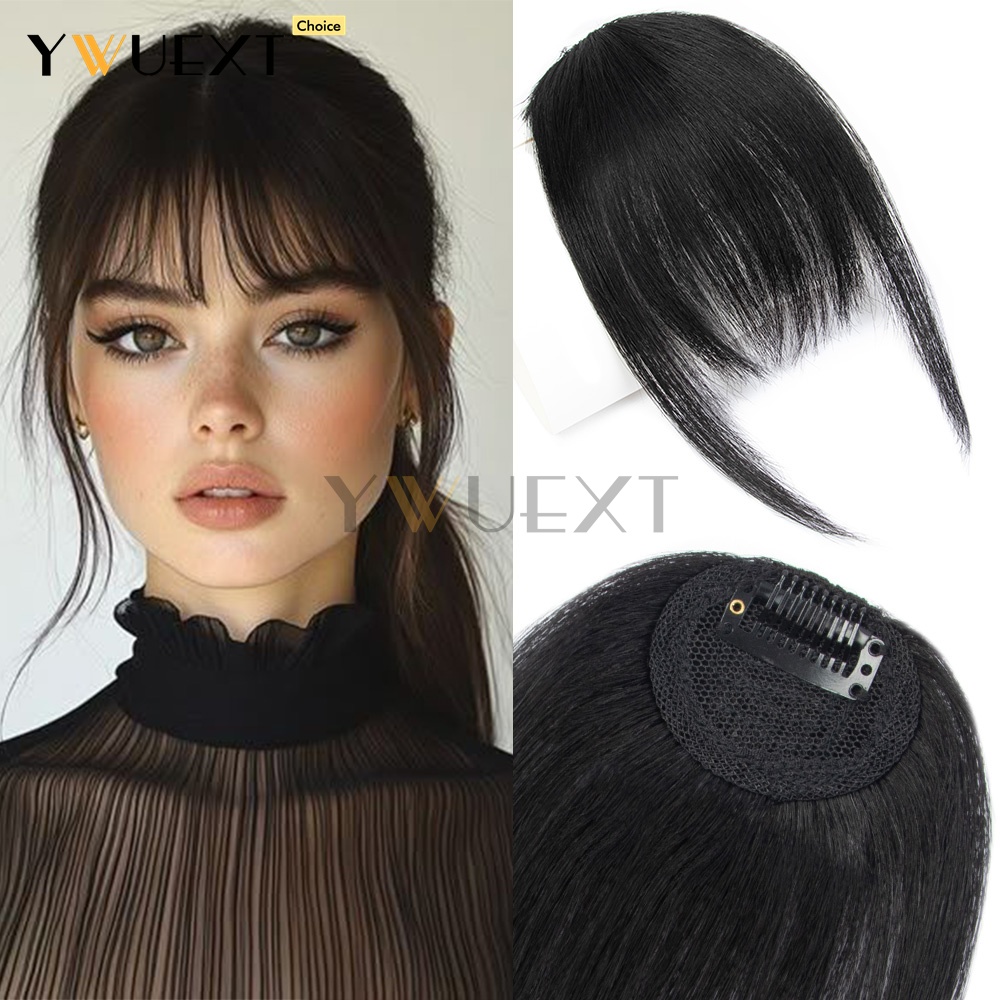 Women Accessories Clearance - แฮร์พีซหน้าม้าแบบหนีบ ผมแท้ตรง ผลิตด้วยเครื่องจักร คุณภาพเรมี่ สำหรับผู้หญิง สวมใส่ง่าย