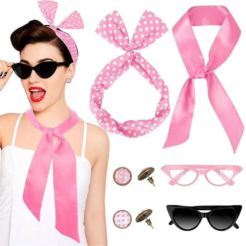 Women'S Accessories In The 1950S - 39BD 1950s เครื่องแต่งกายอุปกรณ์เสริมชุดผ้าพันคอผ้าพันคอต่างหูผ้าพันคอ Tie แมวตาแว่นตา