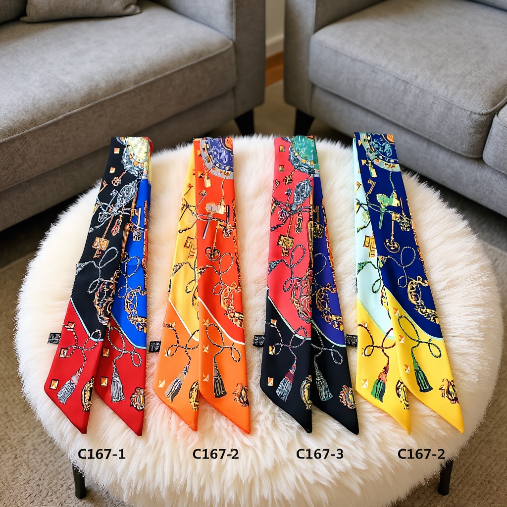Women Accessories In Wholesale - พิมพ์ผ้าพันคอ Four Seasons ปัจจุบันผู้หญิง Twill ผ้าไหมขนาดเล็กห่อกระเป๋าริบบิ้นผมวงคอ
