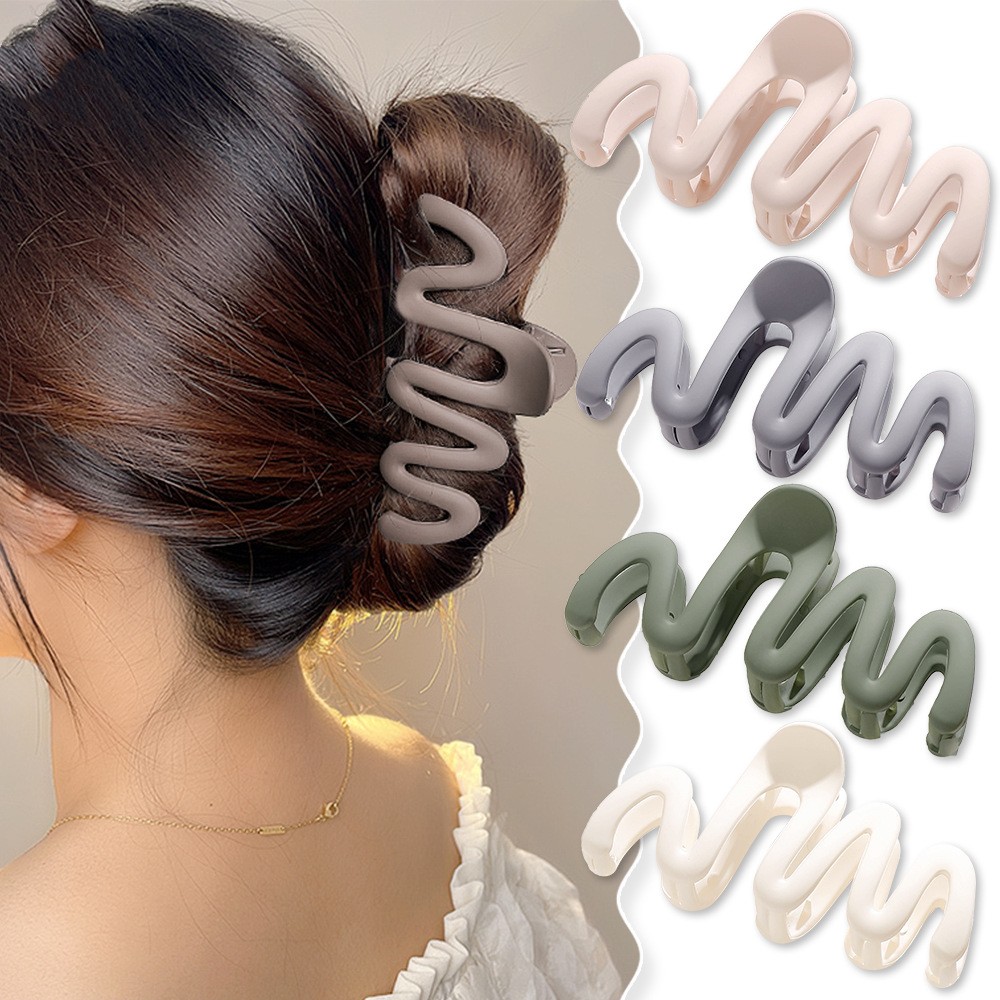 Women Accessories In Wholesale - กิ๊บหนีบผมทรงเรขาคณิตสีฝ้าขนาดใหญ่แฟชั่นใหม่