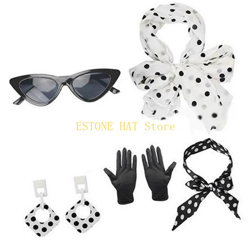 Women'S Accessories In The 1950S - 49MF 5 ชิ้นอุปกรณ์เสริม Rockabilly 1950 เครื่องแต่งกายชุด