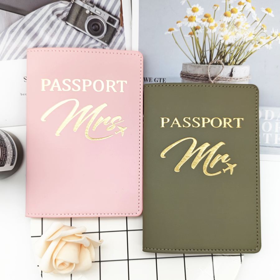 Women'S Accessories Wallet - ชุดปกหนังสือเดินทางคู่รัก 2 ชิ้น หนัง PU พร้อมช่องใส่บัตร