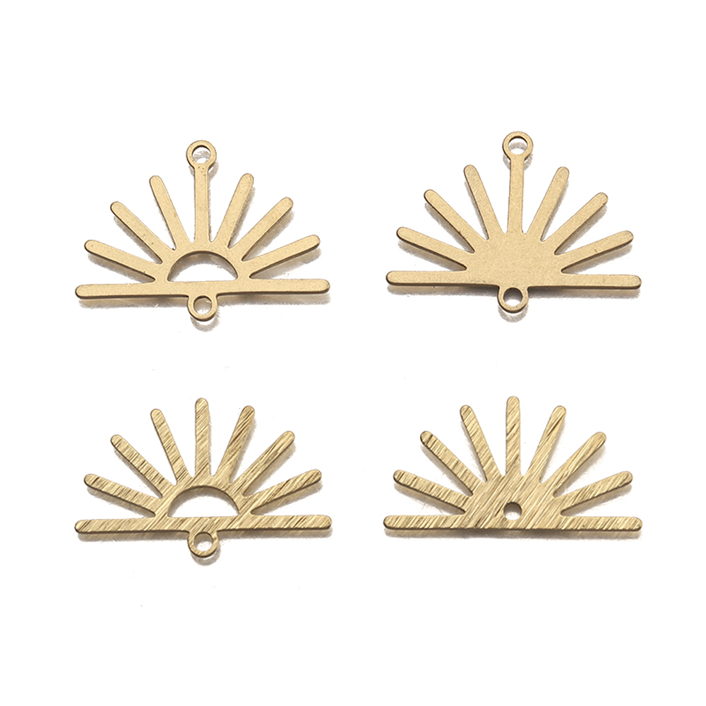 Tassel Earrings Boho - 10Pcs Textured ดิบทองเหลืองครึ่ง Sun Charm Sunshine