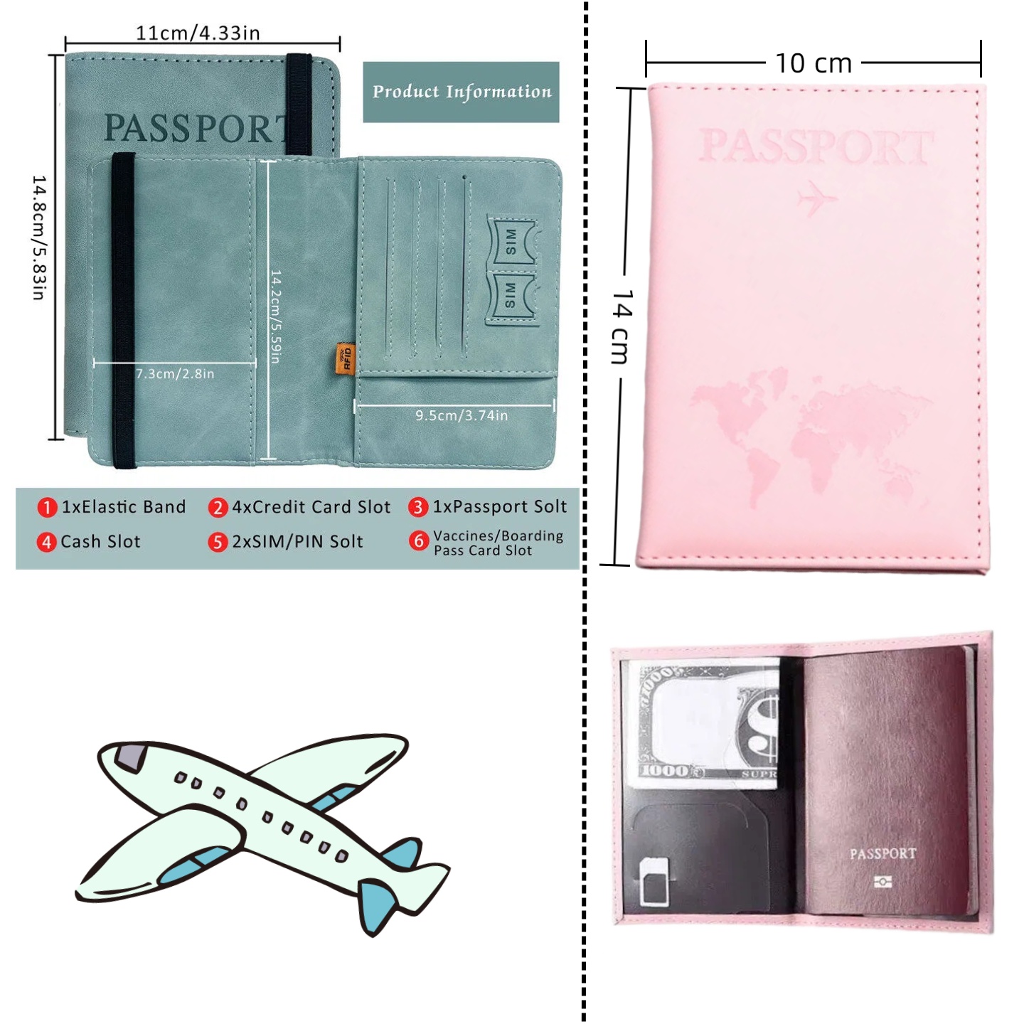 Women'S Accessories Wallet - ปกหนังสือเดินทาง RFID สไตล์วินเทจสำหรับผู้หญิงและผู้ชาย - กระเป๋าสตางค์หนัง PU