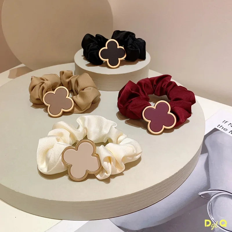 Women Accessories Clearance - ยางรัดผมทรงห่วงใหญ่ สีโทนอุ่น น่ารักหวานสไตล์ฝรั่งเศส รุ่นปี 2025 สำหรับมัดผมหางม้า