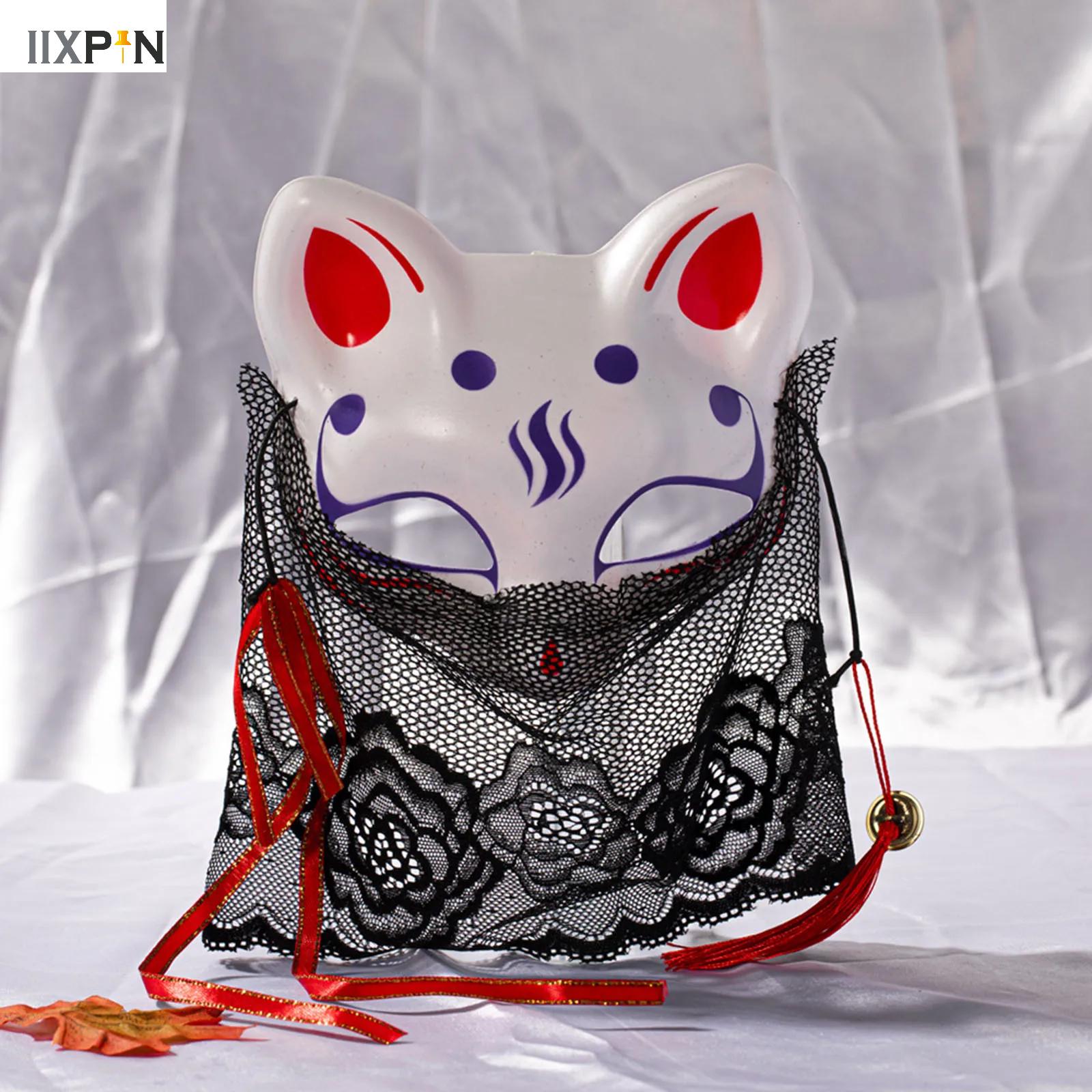Women Accessories Drawing - ผู้ใหญ่หญิงตลก Fox COSPLAY Face Mask สีญี่ปุ่นพู่หน้ากากเทศกาลบทบาทเล่นปาร์ตี้เครื่องแต่งกายอุปกรณ์เสริม