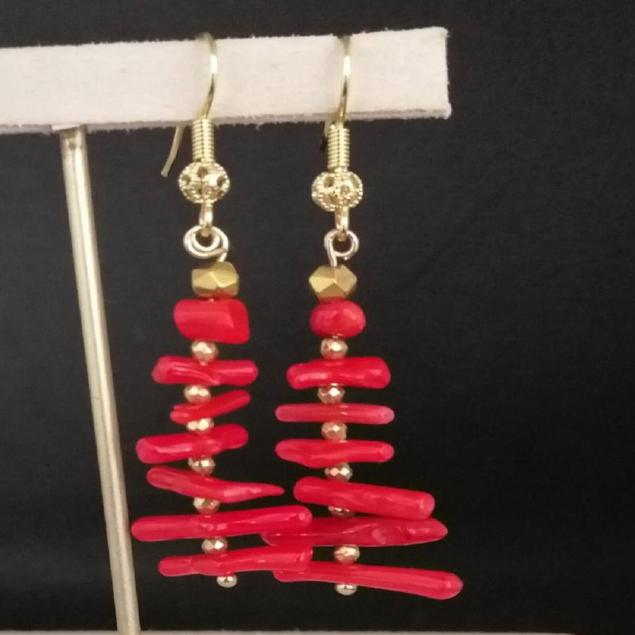 ต่างหูระย้าพู่ยาวประดับปะการัง - Tassel Earrings Boho บทวิจารณ์และราคา
