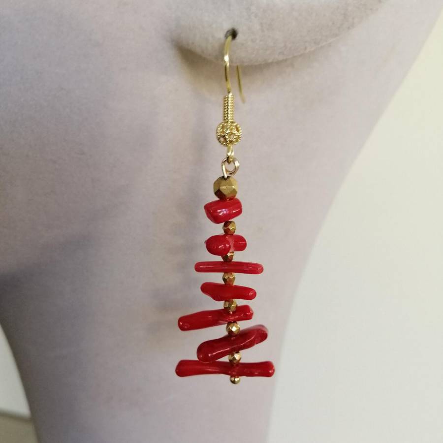 ต่างหูระย้าพู่ยาวประดับปะการัง - Tassel Earrings Boho บทวิจารณ์และราคา