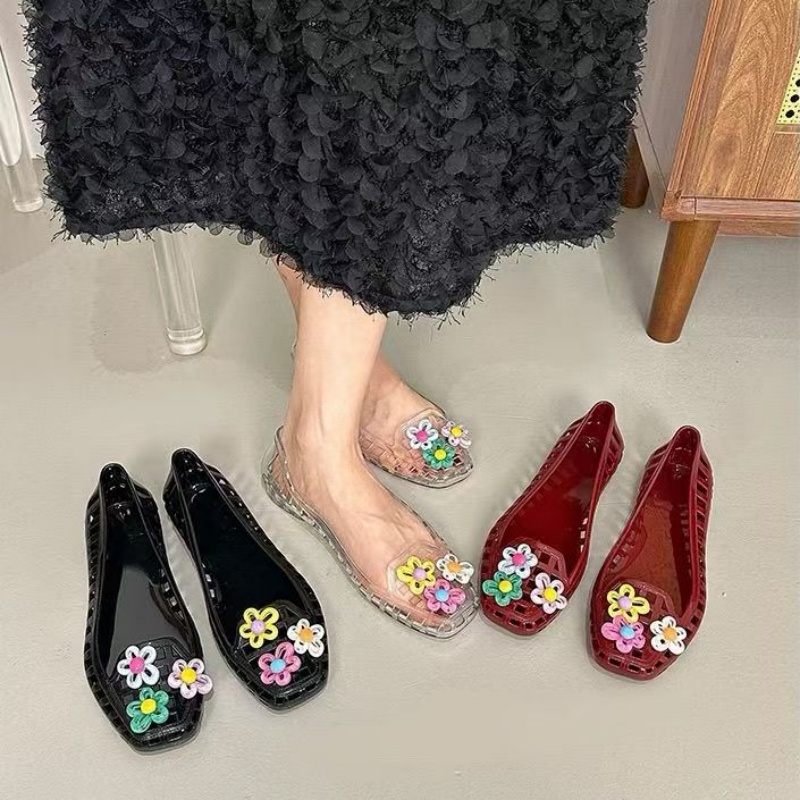 รองเท้าเจลลี่ลายดอกไม้แฮนด์เมด - Women'S Accessories For Shoes บทวิจารณ์และราคา
