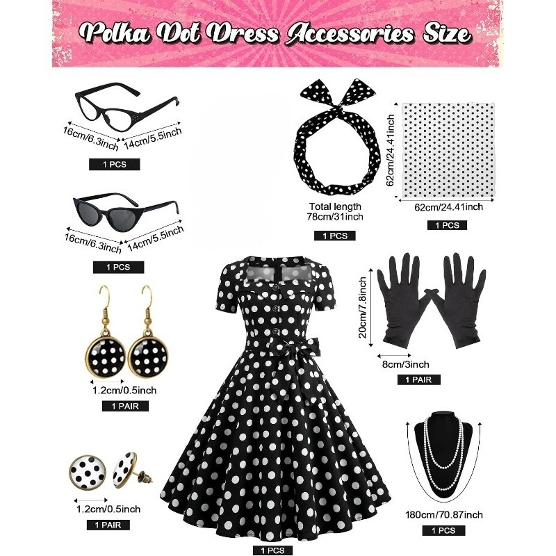 ชุดเดรสวินเทจสไตล์ยุค 50 สำหรั - Women'S Accessories In The 1950S บทวิจารณ์และราคา