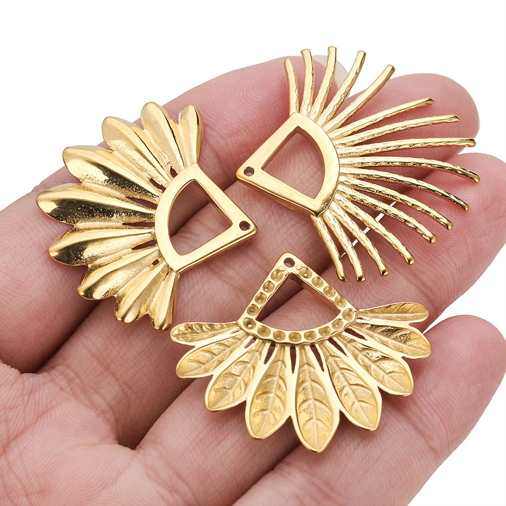 จี้รูปพัดสแตนเลส 2 ชิ้น ชุบทอง - Tassel Earrings Boho บทวิจารณ์และราคา