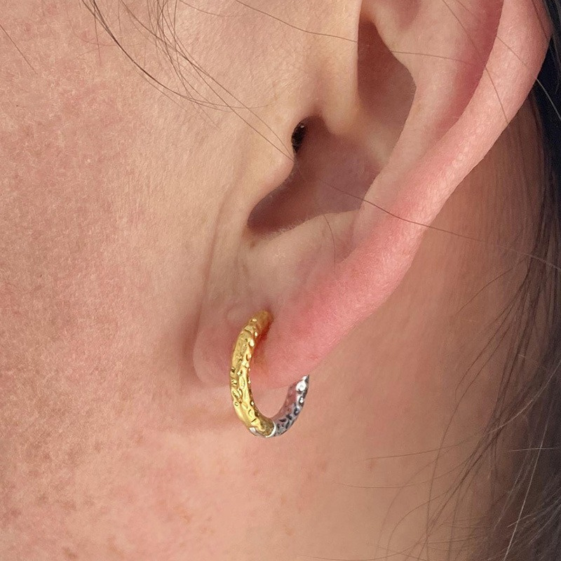 ต่างหูห่วงทรงกลมสีทองเงินสไตล์ - Women Accessories Drawing บทวิจารณ์และราคา