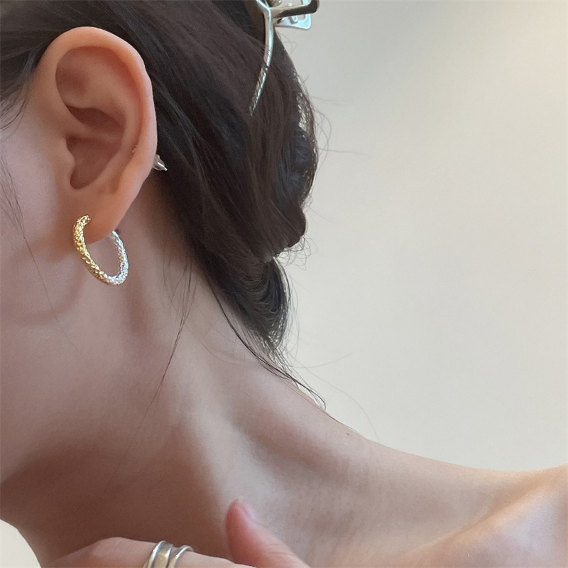ต่างหูห่วงทรงกลมสีทองเงินสไตล์ - Women Accessories Drawing บทวิจารณ์และราคา