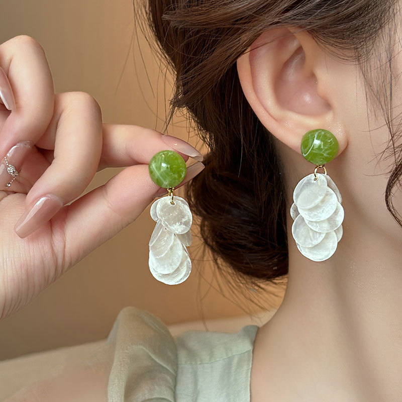 ต่างหูแบบหนีบคุณภาพสูง สีเขียว - Tassel Earrings Boho บทวิจารณ์และราคา