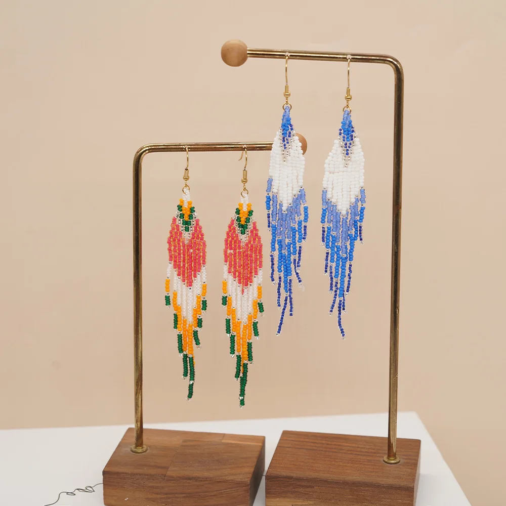 ต่างหูลูกปัดพู่ดีไซน์แปลกใหม่ล - Tassel Earrings Boho บทวิจารณ์และราคา