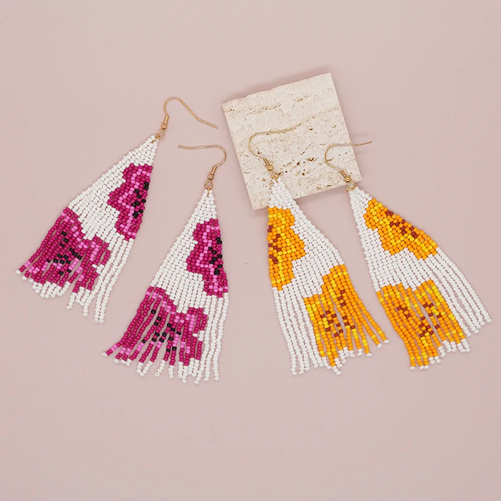 ต่างหูลูกปัดพู่ดีไซน์แปลกใหม่ล - Tassel Earrings Boho บทวิจารณ์และราคา