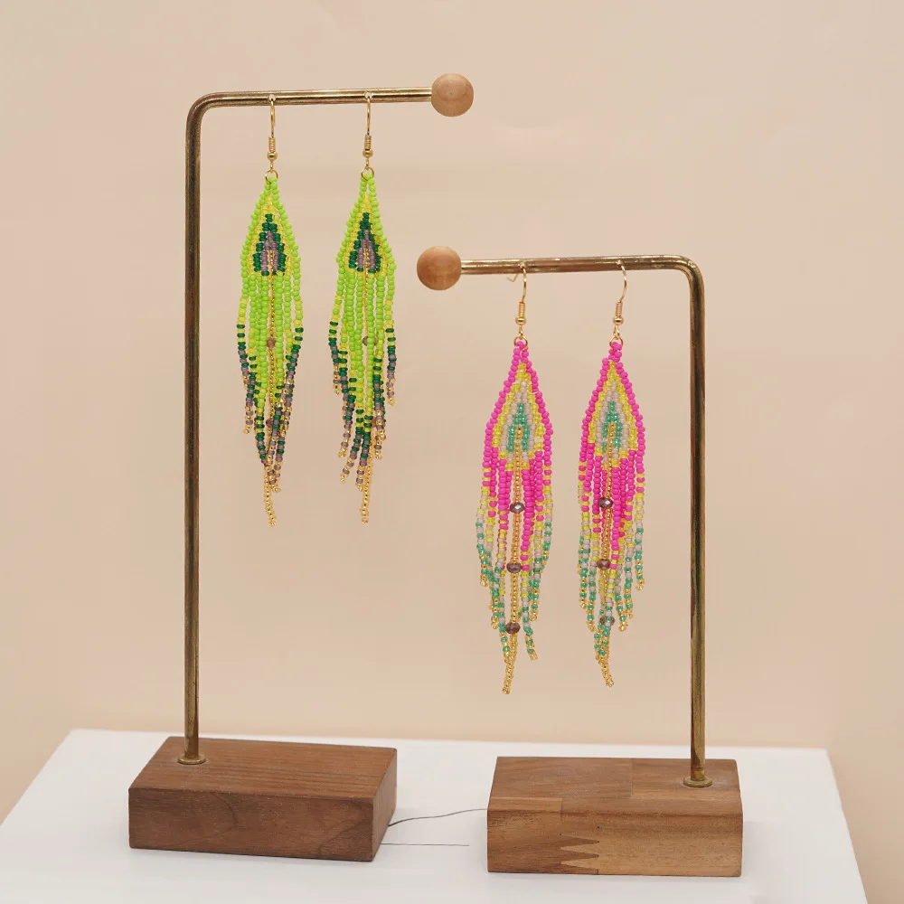 ต่างหูลูกปัดพู่ดีไซน์แปลกใหม่ล - Tassel Earrings Boho บทวิจารณ์และราคา