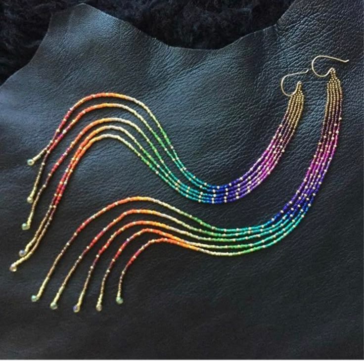 ต่างหูลูกปัดข้าวพู่สีไล่ระดับส - Tassel Earrings Boho บทวิจารณ์และราคา