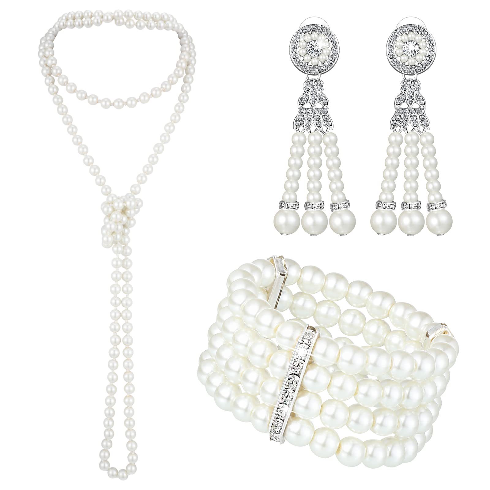 3-piece Set of Long Pearl Neck - Women'S Accessories In The 1950S บทวิจารณ์และราคา