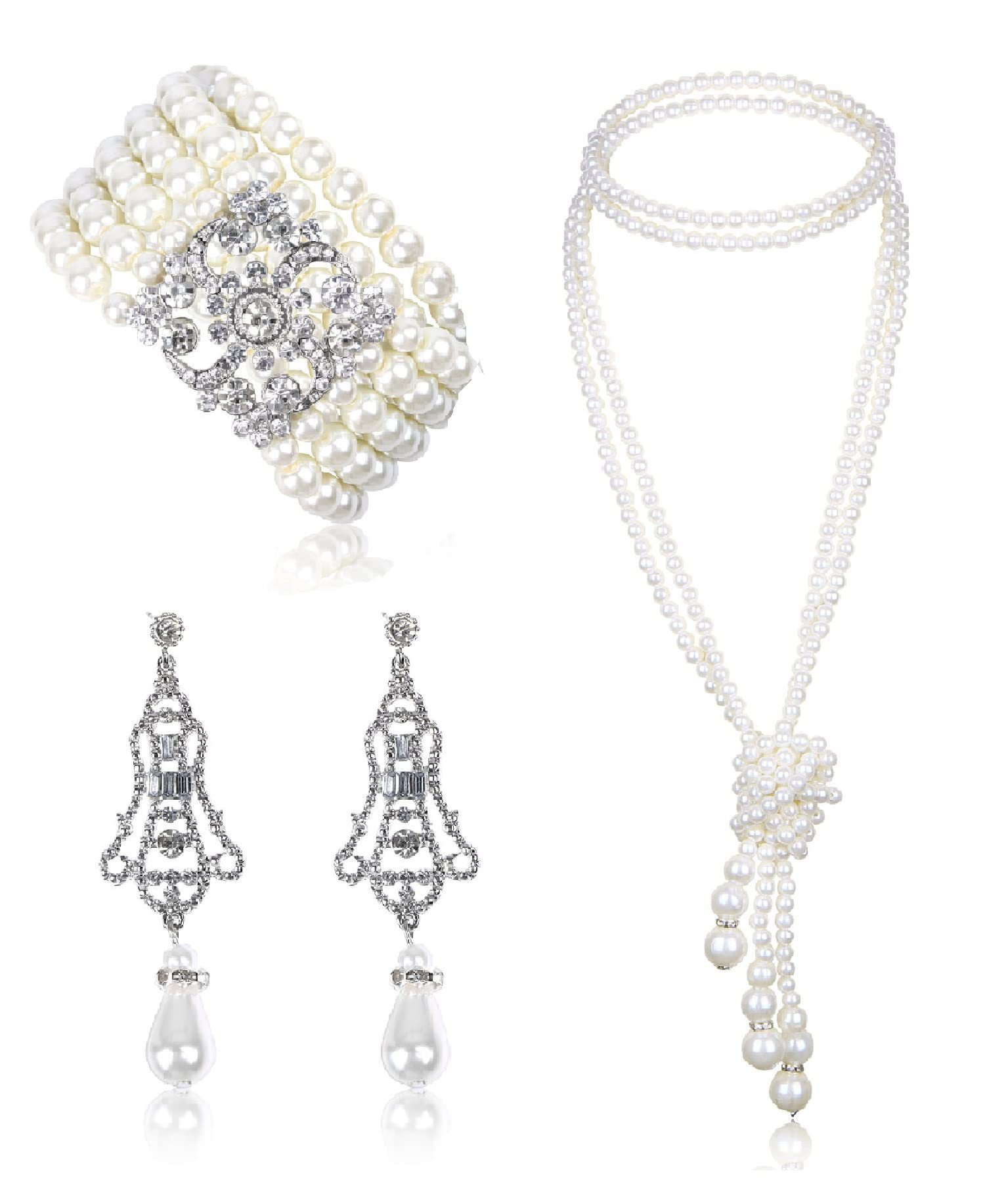 3-piece Set of Long Pearl Neck - Women'S Accessories In The 1950S บทวิจารณ์และราคา