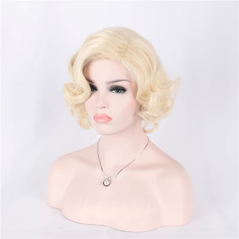 วิกผมสังเคราะห์สั้นหยิกสีบลอนด - Women'S Accessories In The 1950S บทวิจารณ์และราคา