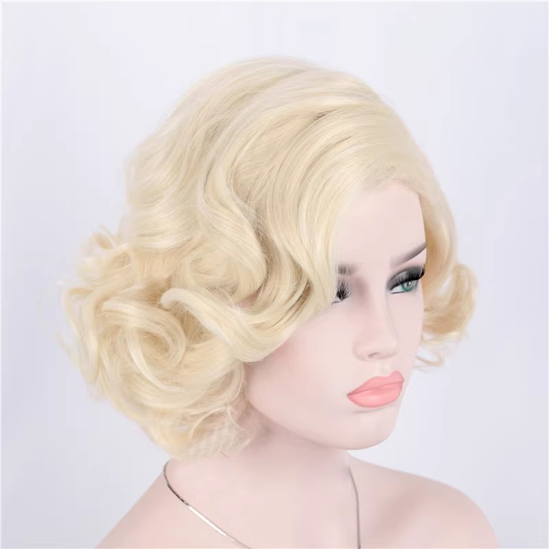 วิกผมสังเคราะห์สั้นหยิกสีบลอนด - Women'S Accessories In The 1950S บทวิจารณ์และราคา