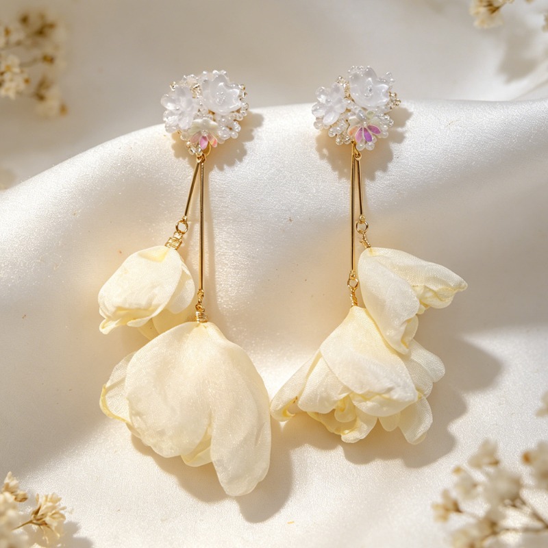 ต่างหูหนีบแบบใหม่ประดับพู่ดอกไ - Tassel Earrings Boho บทวิจารณ์และราคา