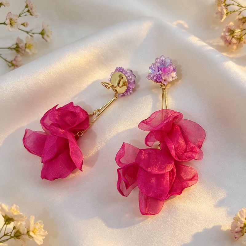 ต่างหูหนีบแบบใหม่ประดับพู่ดอกไ - Tassel Earrings Boho บทวิจารณ์และราคา